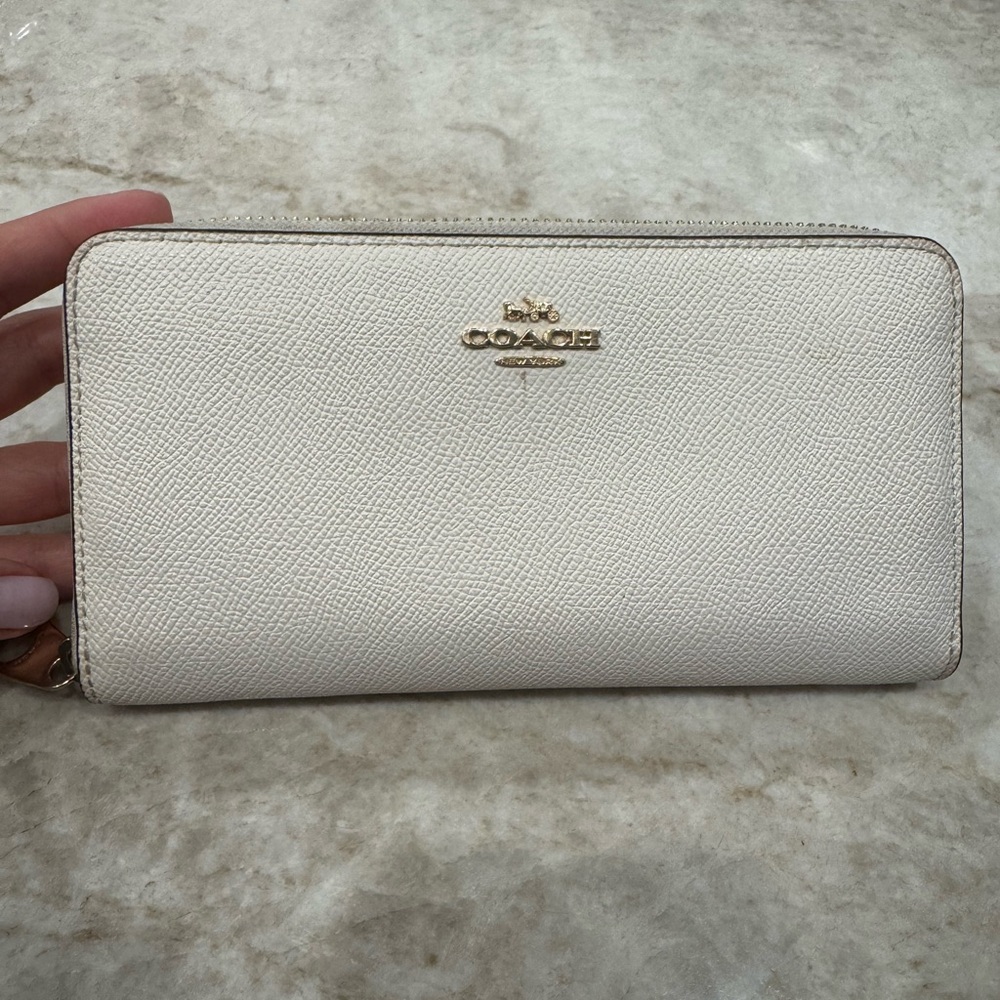 Coach Ivory Zip-Around Wallet